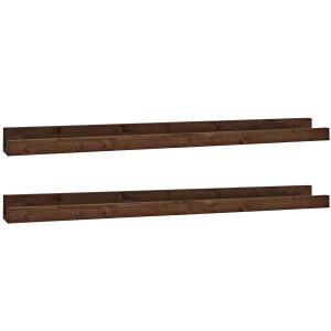 Pack 2 étagères flottantes en bois de pin marron 100x7cm