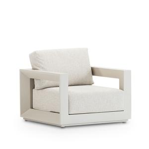 Pack 2 fauteuils aluminium beige