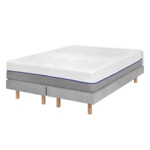 Pack 2 sommiers tapissiers avec matelas bois massif gris 70…