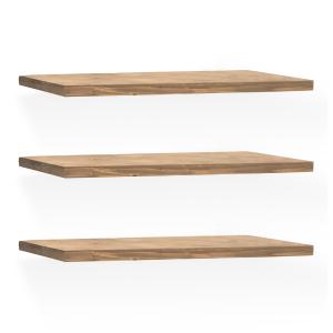 Pack 3 étagères en bois couleur chêne foncé 100cm