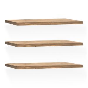 Pack 3 étagères en bois couleur chêne foncé 80cm
