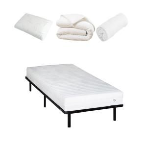 Pack  90x200 cm  Matelas Latex   Sommier Métal   Accessoire…