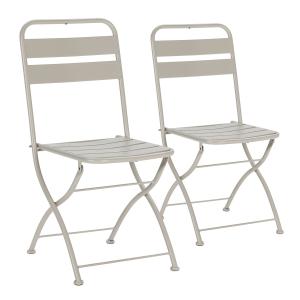 Pack de 2 chaises de jardin pliantes en métal gris