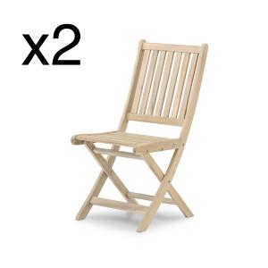 Pack de 2 chaises de jardin pliantes sans bras en couleur b…