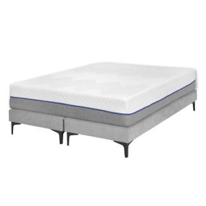 Pack de 2 sommiers tapissiers avec matelas bois massif gris…