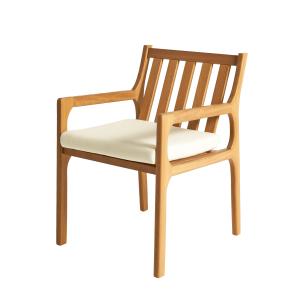 Pack de 4 fauteuils d'extérieur en bois d'iroko avec coussi…
