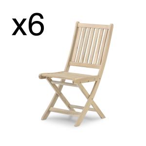 Pack de 6 chaises de jardin pliantes sans bras en couleur b…