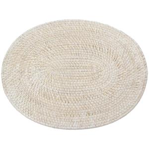 Pack de 6 sets de table ovales en rotin blanc et sous-verre…