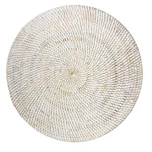 Pack de 6 sets de table ronds avec sous-verres en rotin bla…