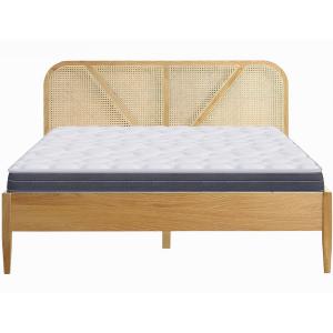 Pack lit 140x190 en bois et cannage   Matelas mémoire de fo…