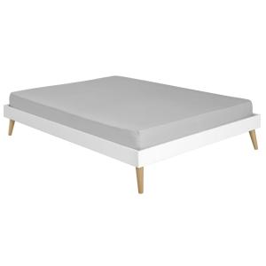 Pack lit 2 places avec pieds et matelas bois massif blanc 1…