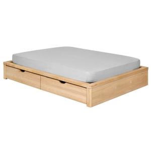 Pack lit avec 2 tiroirs et matelas bois massif hêtre 160x20…