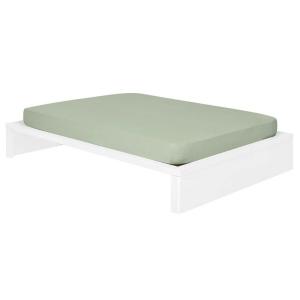 Pack lit avec matelas bois massif blanc 160x200 cm