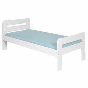Pack lit avec matelas bois massif blanc 90x190 cm