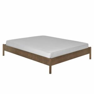 Pack lit avec matelas bois massif noyer 160x200 cm