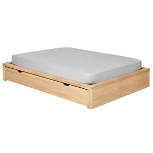 Pack lit avec tiroir et matelas bois massif hêtre 160x200 c…