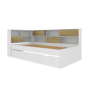 Pack lit cosy avec tiroir et matelas 90x190 cm effet bois e…