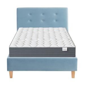 Pack lit enfant 90x190   matelas  tête de lit - velours ble…