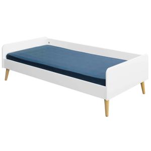 Pack lit enfant avec pieds et matelas bois massif blanc 90x…