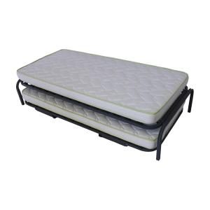 Pack lit gigogne avec 2 matelas metal gris 80x190 cm