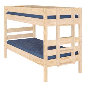 Pack lit superposé bas avec 2 matelas 90x200 cm bois massif