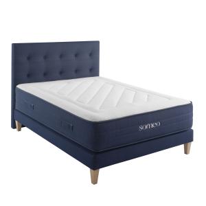 Pack literie ressorts, sommier, pieds et tête de lit 160 x…