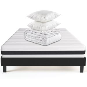 Pack matelas 140x190   sommier   couette   oreillers