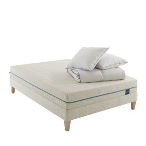 Pack matelas naturel latex, sommier pieds, compléments 21 c…