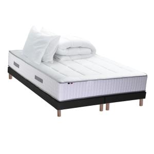 Pack matelas Ressort 7 zones sommier oreiller couette 2x80x…