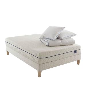 Pack matelas ressorts, latex 26cm, sommier, pieds, compléme…