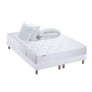 Pack matelas ressorts   sommier   couette   oreillers 2x80x…