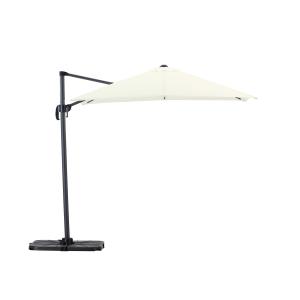 Pack parasol déporté carré 2,5m écru avec socles et housse…