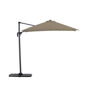 Pack parasol déporté carré 2,5m taupe avec socles et housse…