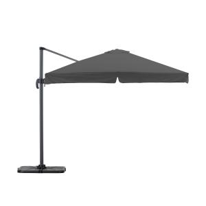 Pack parasol déporté carré 3m anthracite avec socles et hou…