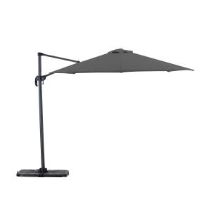 Pack parasol déporté rond 3m anthracite avec socles et hous…