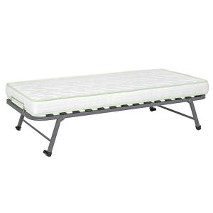 Pack sommier gigogne avec matelas metal gris 80x190 cm