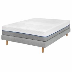 Pack sommier tapissier avec matelas bois massif gris 140x19…