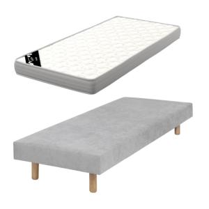 Pack sommier tapissier avec matelas bois massif gris 70x190…