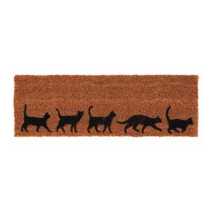 Paillasson coco chats 75 x 25 cm marron