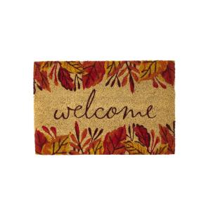 Paillasson coco feuilles welcome 60x40x1,5cm