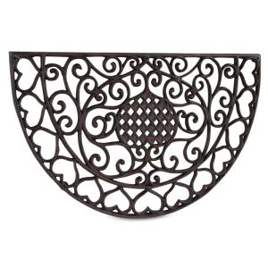 Paillasson demi-lune fonte marron