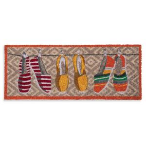 Paillasson en fibre de coco motif espadrilles multicolores…