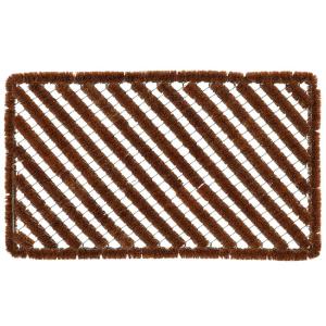 Paillasson fils fer coco 75 cm zinc