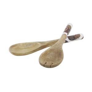 Paire de couverts à salade  en manguier et résine