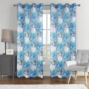 Paire de voilage au style tropical polyester blanc 140x260…