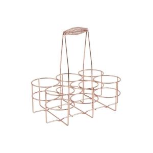 Panier 6 bouteilles design métal cuivré