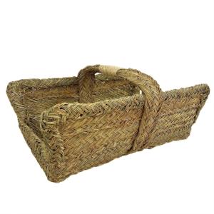 Panier à bûches en sparte naturel avec structure renforcée…