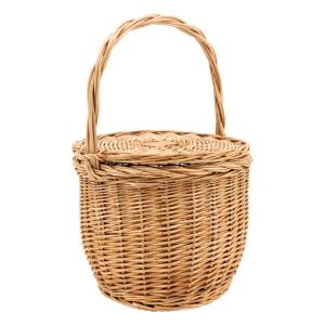 Panier à couvercle pivotant en osier clair