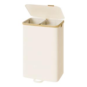 Panier à linge 2 compartiments avec sacs 150 l en tissu bei…