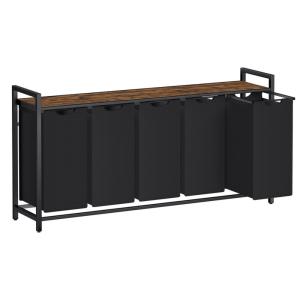 Panier à linge 5 compartiments 5 x 40 l 143,5x33 x72cm noir…